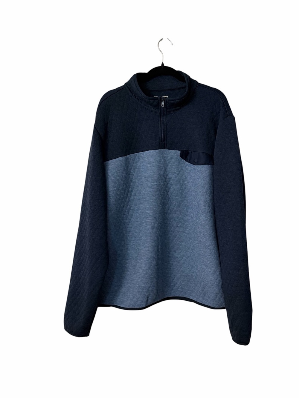 Marine Layer Men’s Long Sleeve Blue Colorblock Quilted Pullover Sz XXL NWOT